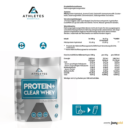 PROTEIN+ Clear Whey Protein Cola-Zitrone
