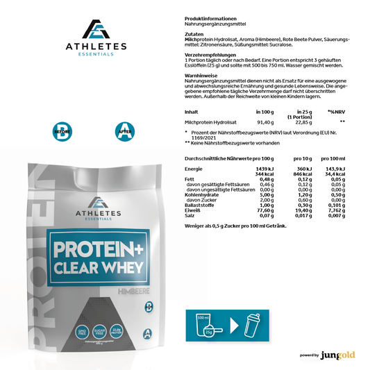 PROTEIN+ Clear Whey Protein Himbeere