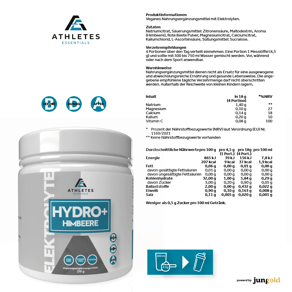 HYDRO+ Elektrolytgetränk Himbeere